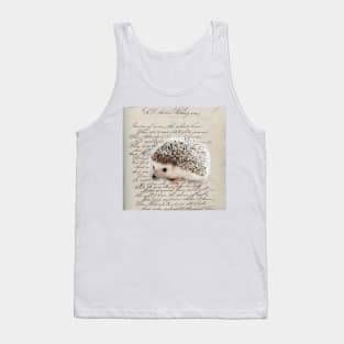 dark academia autumn harvest french botanical woodland animal hedgehog Tank Top